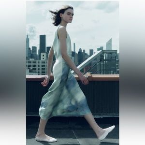 Draped satin effect dress one Zara NWT M